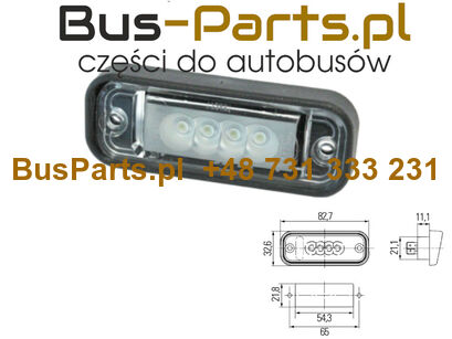 LAMPA OŚWIETLENIA TABLICY REJESTRACYJNEJ LED 24V