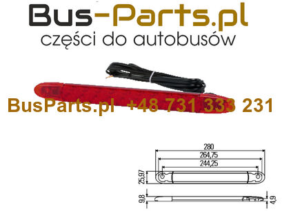 LAMPA STOPU LED ŚRODKOWA VAN HOOL, SCANIA IRIZAR, NEOPLAN